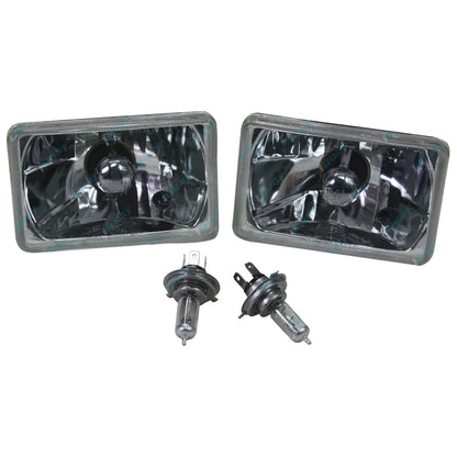 Rectangle 165mm x 100mm Crystal Headlights Lamp Halogen Conversion Kit H4 60/55w