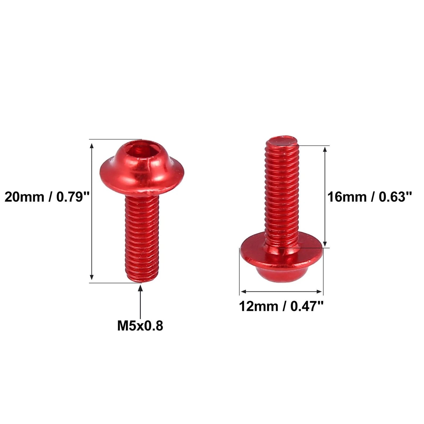 Screws / M5 5mm Windscreen Bolts Red for Motorcycle