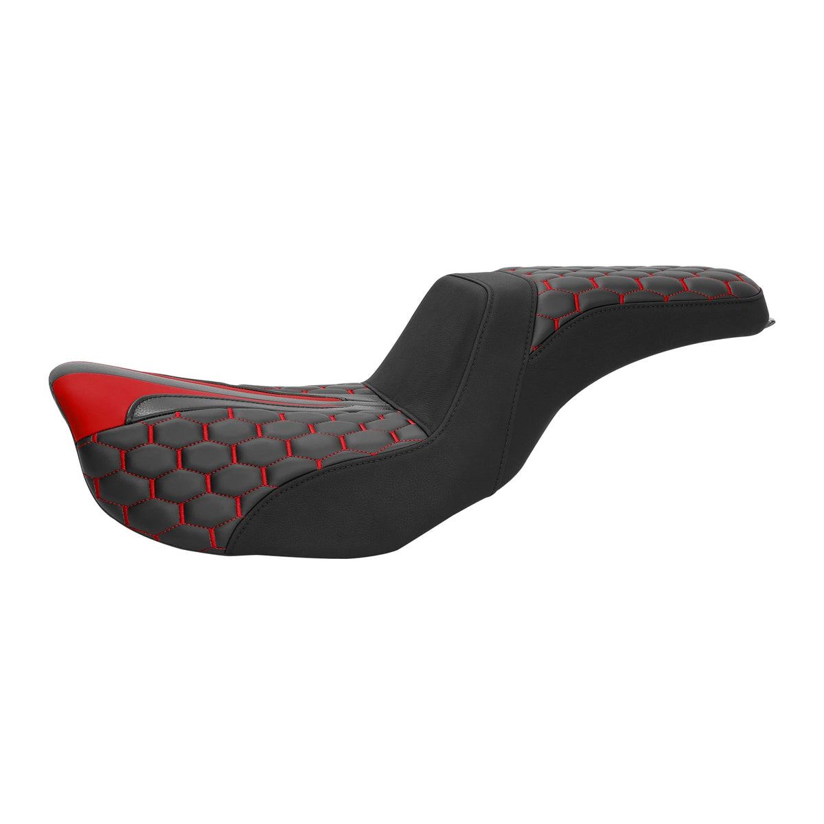 Black Red Driver & Passenger Seat for Harley Dyna Street Fat Bob (06-17)