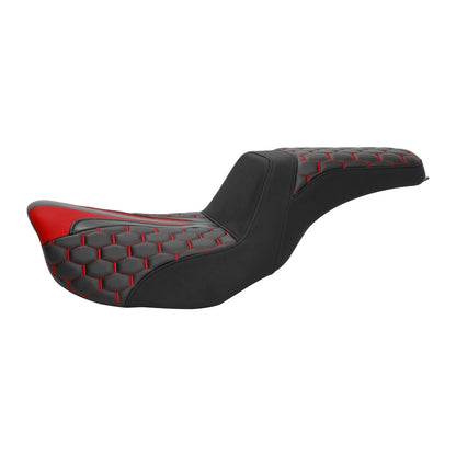 Black Red Driver & Passenger Seat for Harley Dyna Street Fat Bob (06-17)