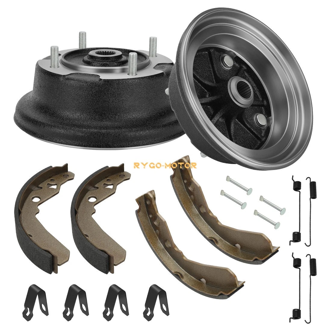 2 x Front Brake Drum W/Bolts & Shoes for Kawasaki Mule 600 610 SX
