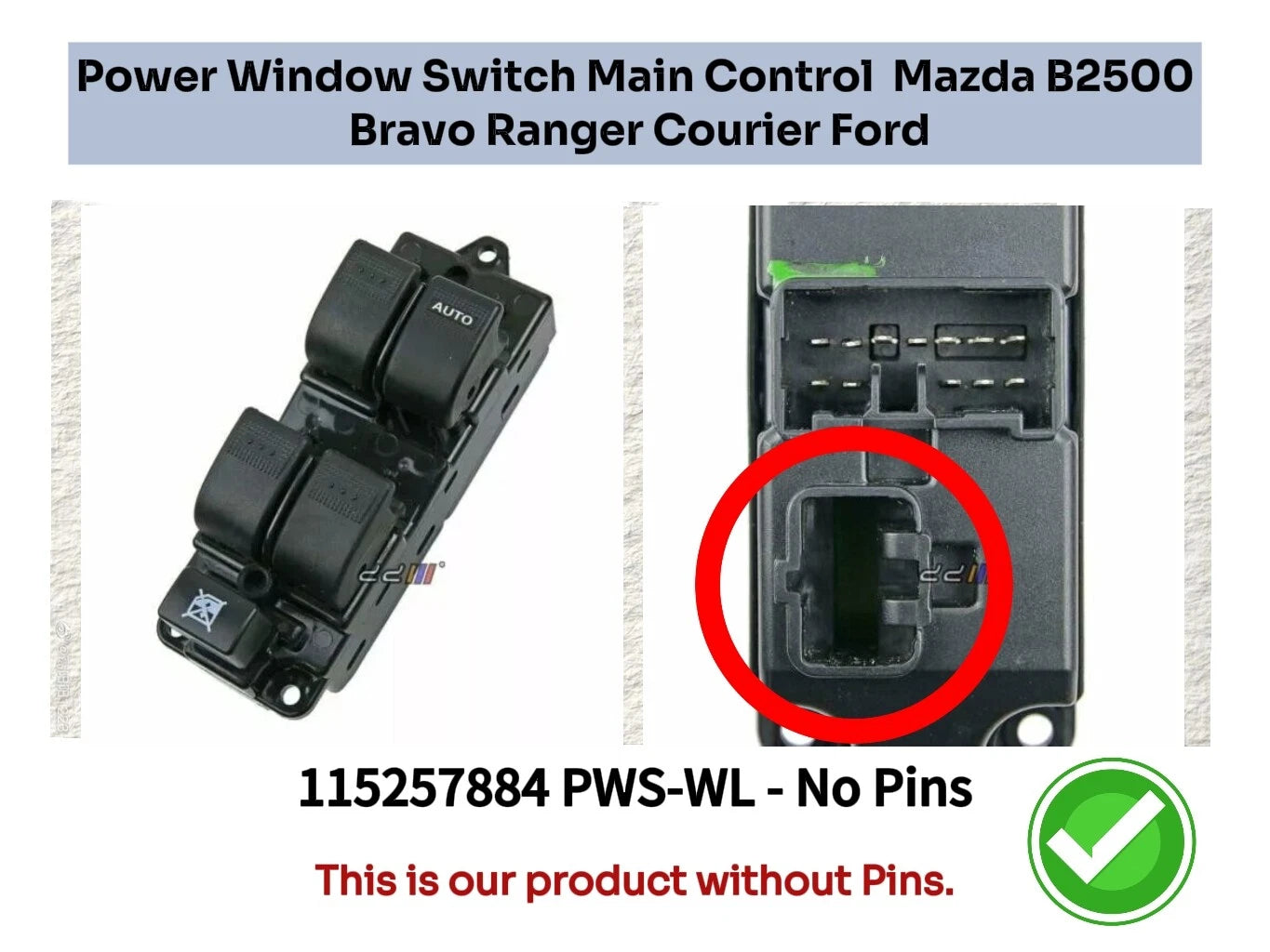 Power Window Switch for Mazda B2500, Bravo, Ranger, Courier (1998-2006)