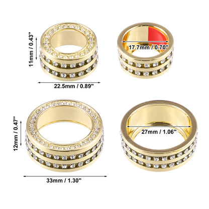 AC Media Tune Knob Cover Ring for BMW 3 Series F30 (2012-2019) - 3 x Gold Tone
