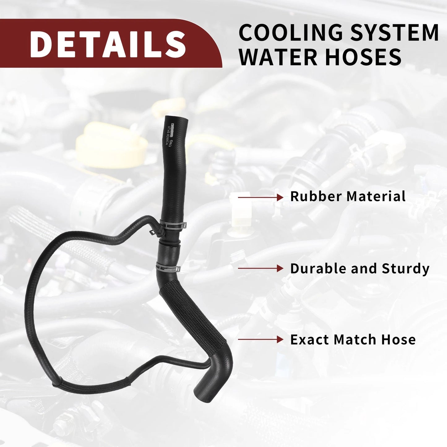 Radiator Coolant Hose for Ford Edge 2.0L (2012-2015) - Black 1 x Piece