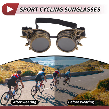 1Pc Motorcycle Riding Goggles Black Lens Bronze Frame Glass ABS for Motorcycle