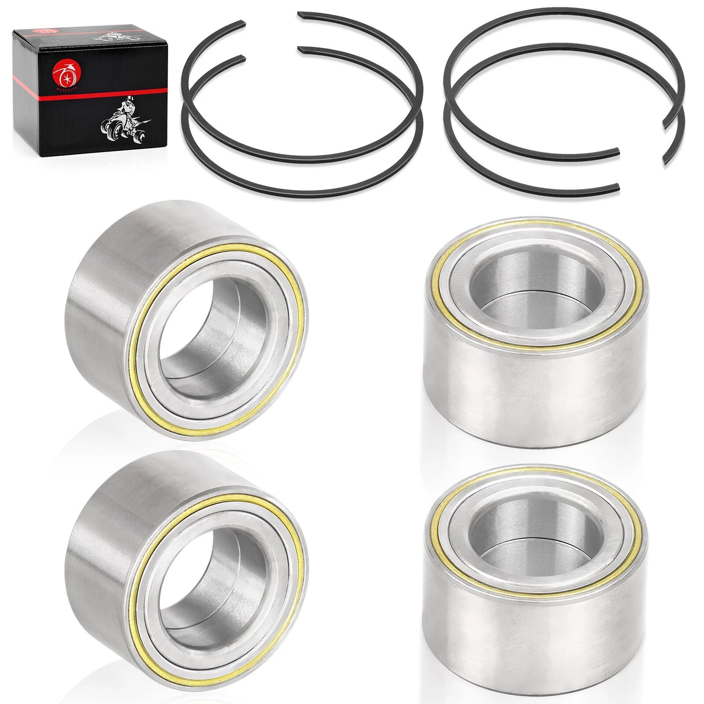 4 x Front & Rear Wheel Bearing & Circlip for Can-Am Maverick X3 MAX (2017–2023)