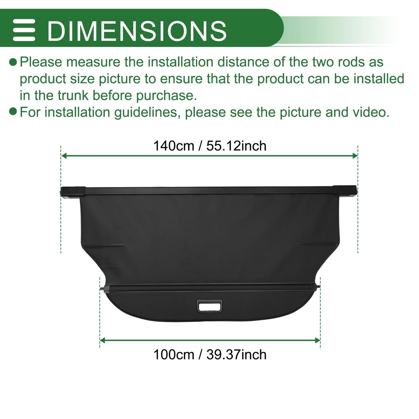 Cargo Cover for Mitsubishi Pajero Sport (2016-2022) Gloss Black