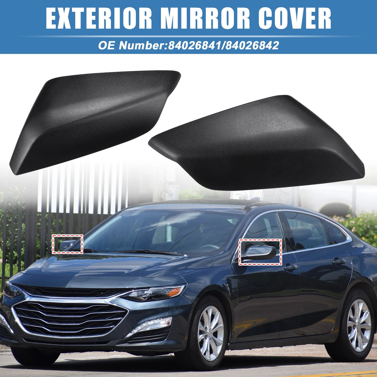 1 Pair Car Rear Mirror Cover for Chevrolet Malibu (2016-2021)