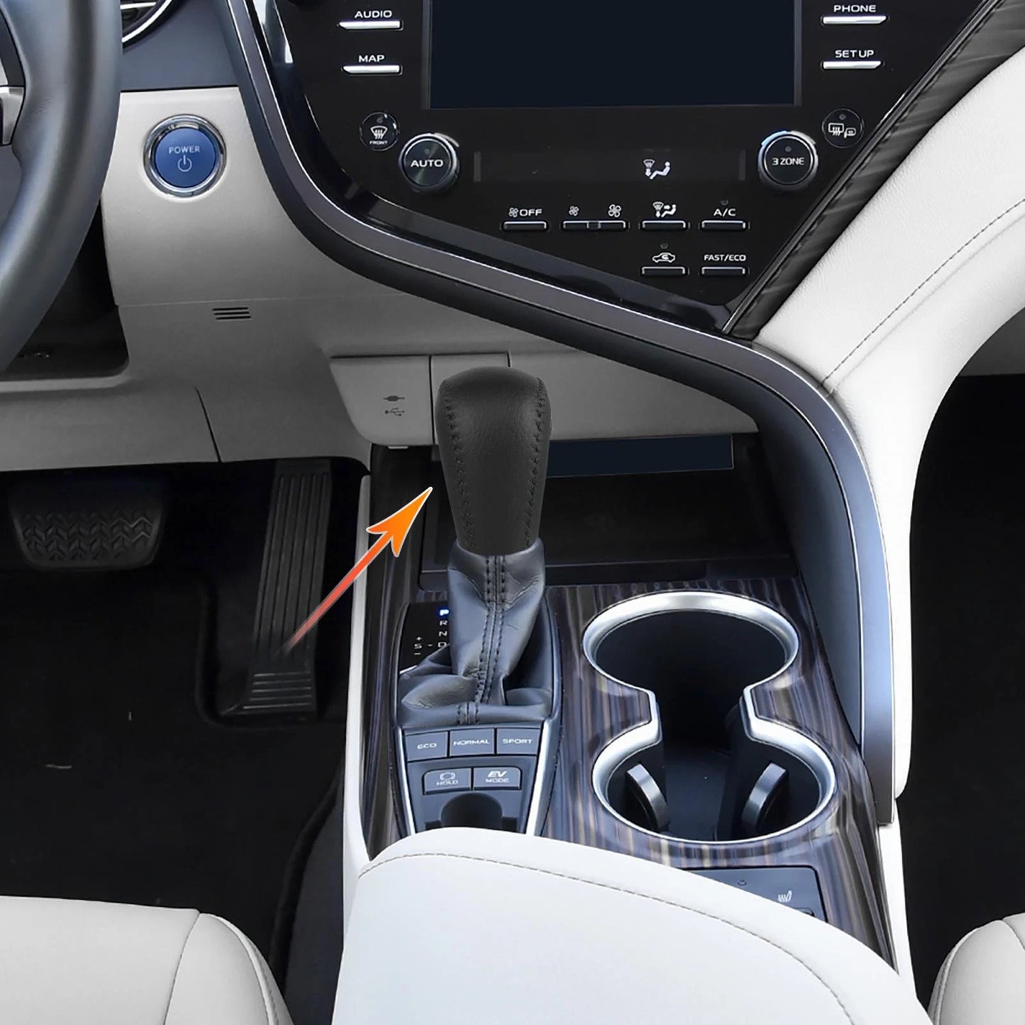 Black Faux Leather Gear Shift Knob for Toyota Lexus