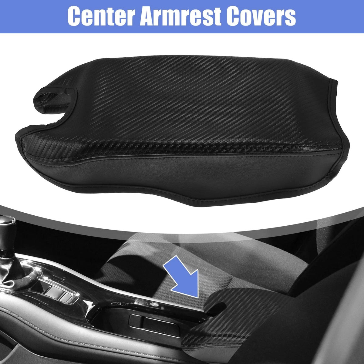Armrest Protective Cover Pad for Honda HR-V (2016-2021) Carbon Fiber