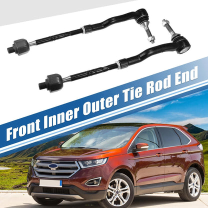 4 x Front Inner Outer Tie Rod End Links for Ford Lincoln (2010-2019)