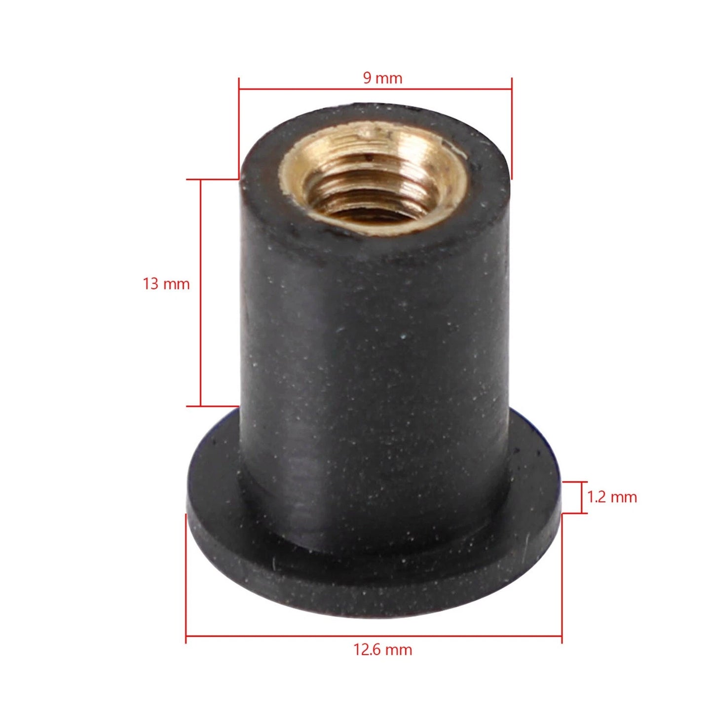 50pcs Rubber Nuts M5 Neoprene for Fairing Thread Insert 5mm F3