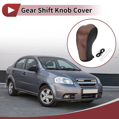 Gear Shift Knob Cover Brown Carbon Fiber for Chevrolet Cruze (2008-2019)