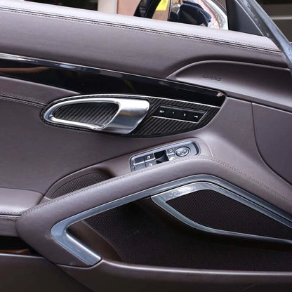 Carbon Fiber Interior Door Switch Bowl Cover Trim Fits Porsche 911 2012-2018 718