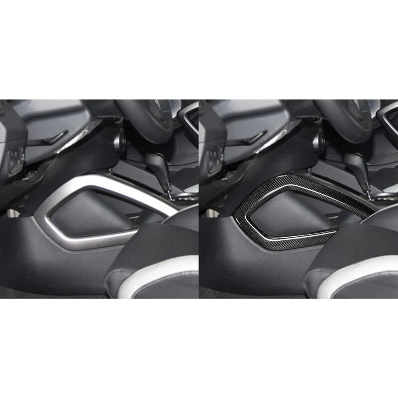 Carbon Fiber Console Shift Side Armrest Cover Trim for Hyundai Veloster 11-17