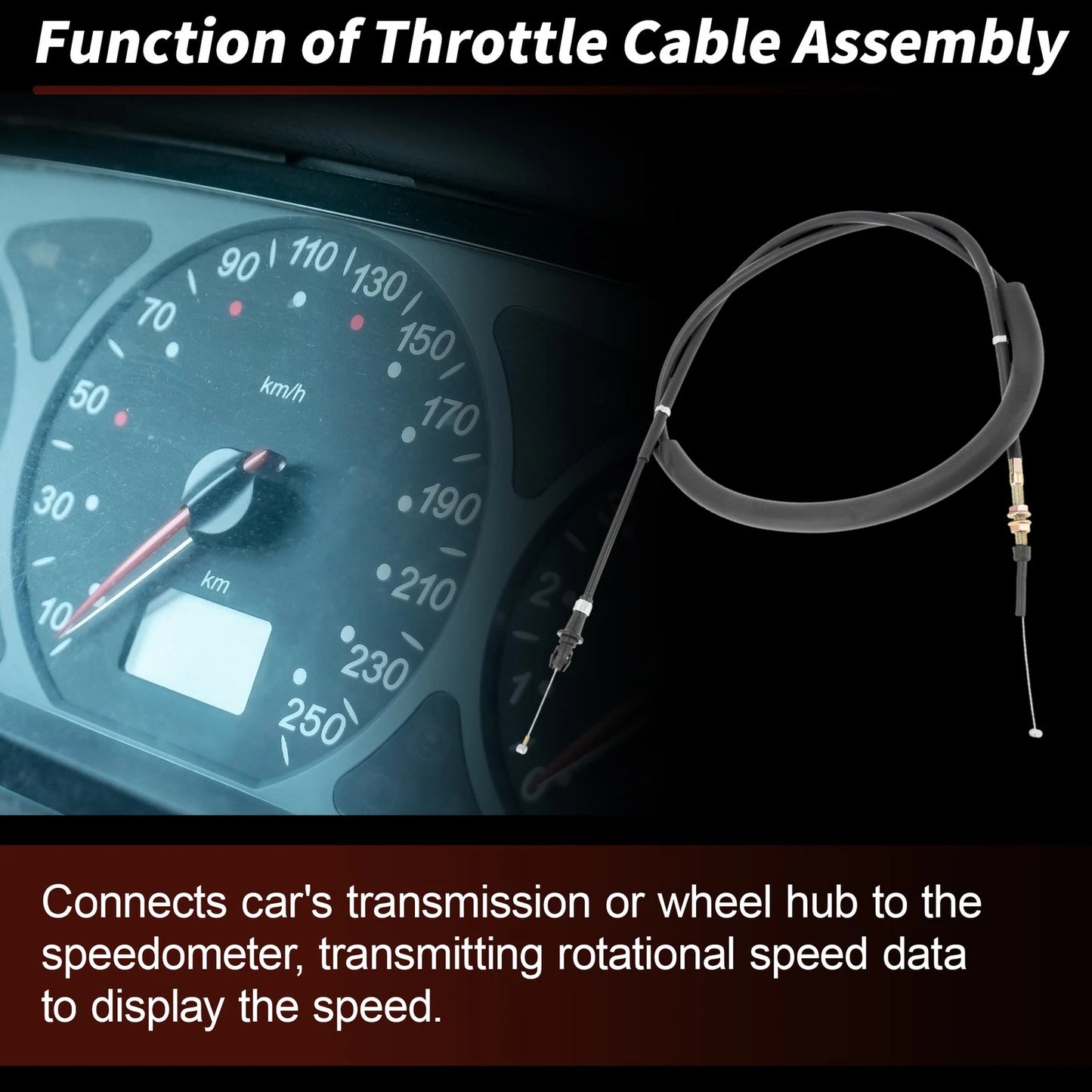 Throttle Cable for Toyota Tacoma 1995-2004 (2 x Auto Trans Kick Down)