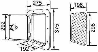 Caravan RV Access Hatch Recessed Handle White Nuova Rade 375x275mm