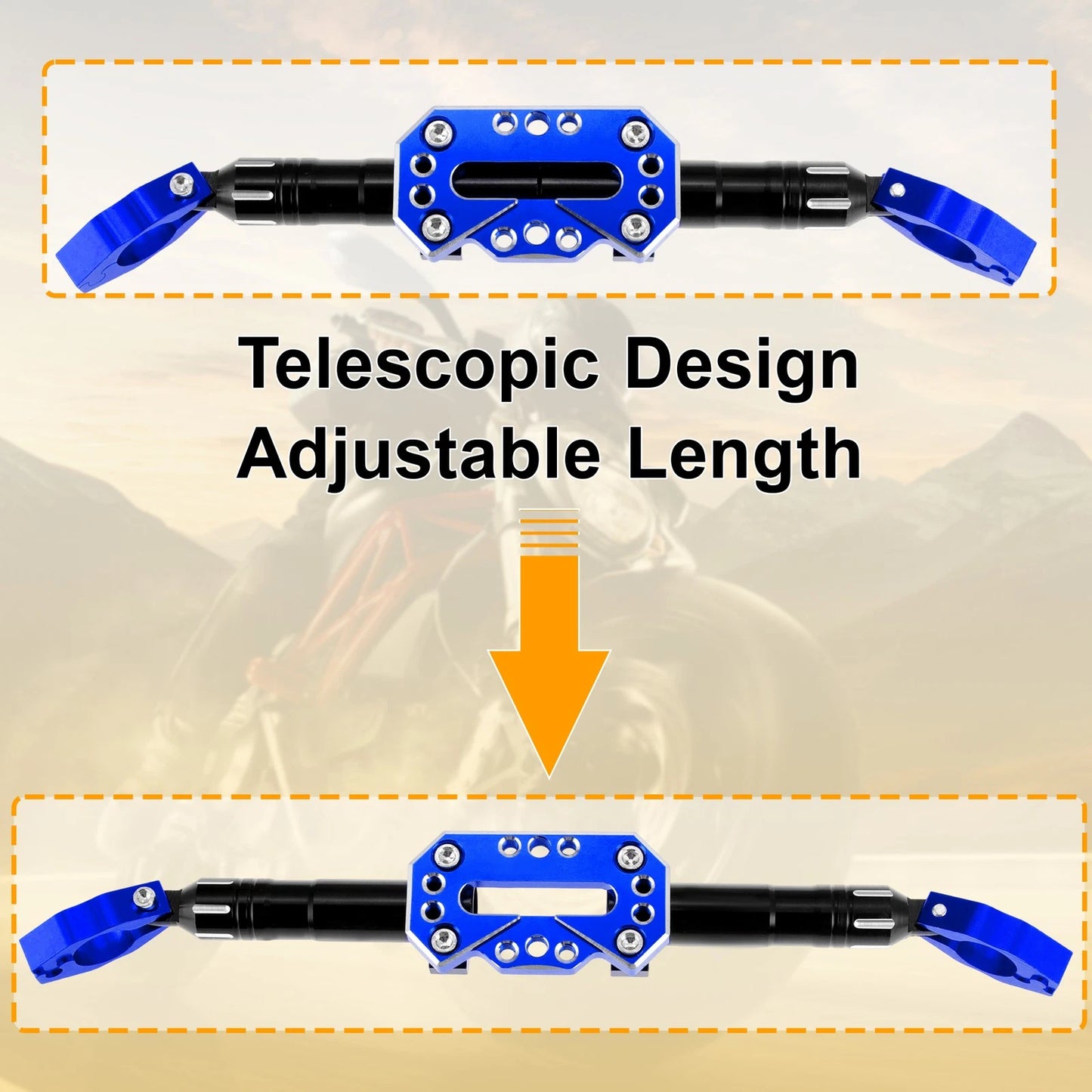 Motorcycle Balance Bar Extender Bracket 260mm Center Hole Blue for Motorcycle