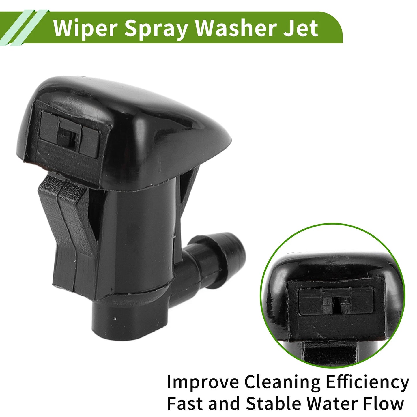 Windshield Washer Nozzle with Hose Connector for GMC Black