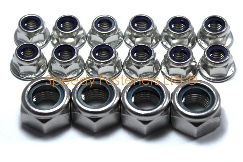 Wheel Nuts 2 x Sets Stainless Steel Nyloc Flange Wheel Nuts for Rotax TKM Cadet