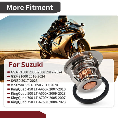 Thermostat for Suzuki KingQuad 450/500/700/750 V-Strom 650 GSX-R1000 GSX-S1000 (2001–2023)