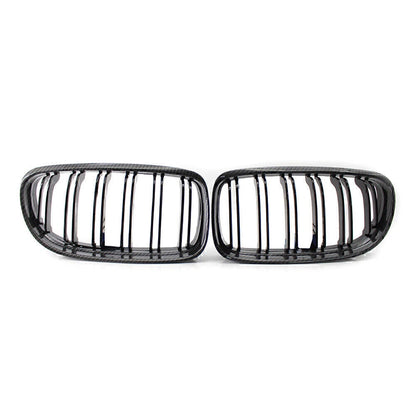Carbo & Black Double Slat Front Kidney Grille for BMW E90 E91 325i 328i 335i (09-12)