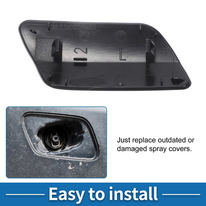 Bumper Headlight Washer Nozzle Cover Cap for BMW 640i (2012-2015) Gray
