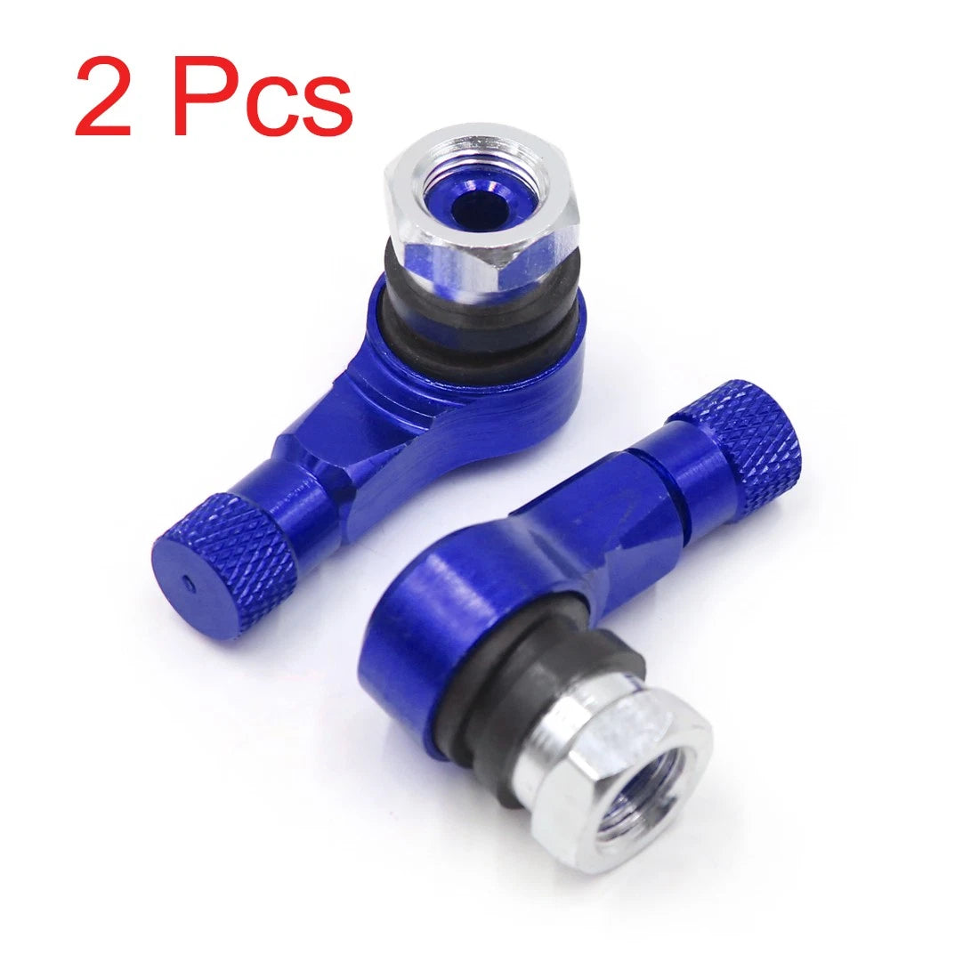 2 x Blue 90 Degree Angle Anti-leakage Tubeless Valve Stem Cap for Motorcycle