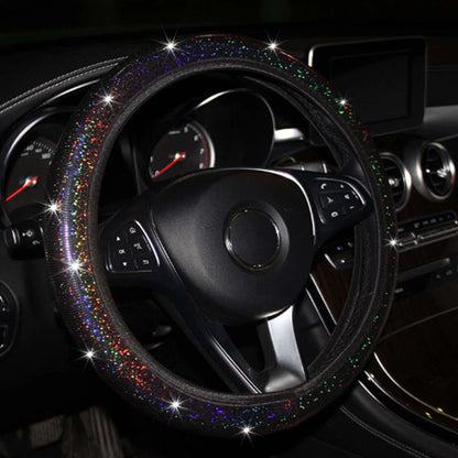 15" Diamond Bling Steering Wheel Cover for Car SUV (Fits Most Models)