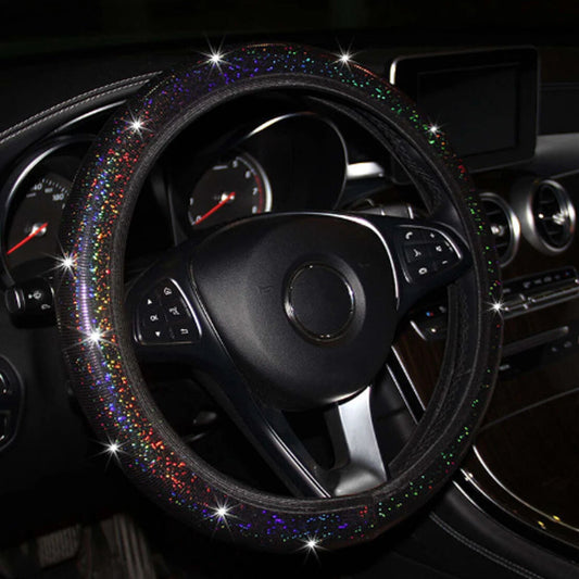 15" Diamond Bling Steering Wheel Cover for Car SUV (Fits Most Models)