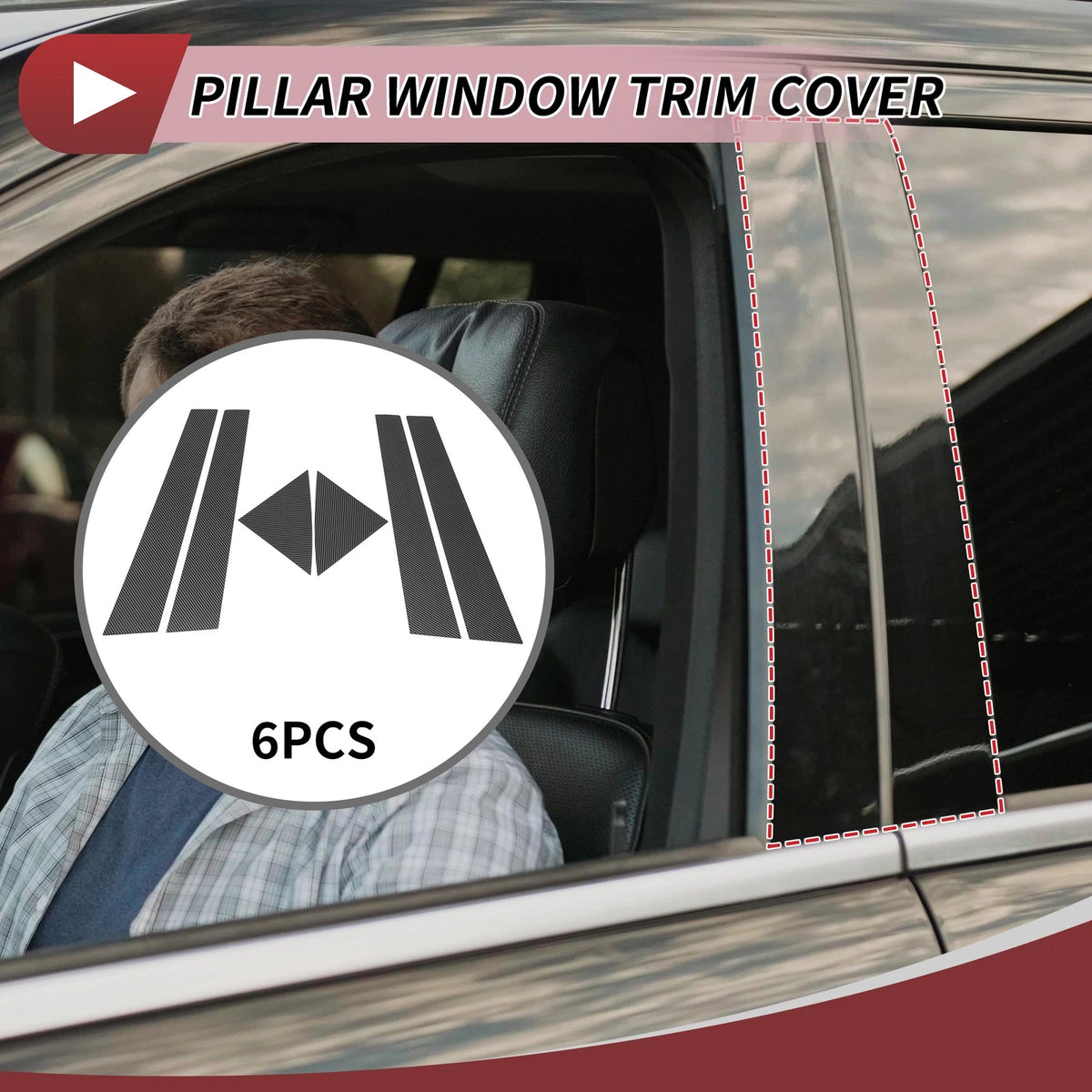 6pcs Door Pillar Window Trim for Kia Forte Cerato (2014-2020)