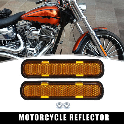 2 x M5x0.8 Orange Universal Rectangular Screw Reflective Warn Reflector for Car