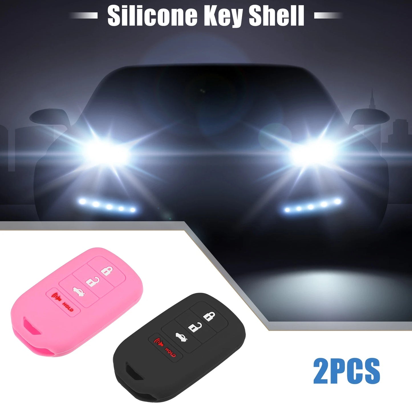 Smart Key Fob Cover  for Honda Accord EX EXL EX-L (2013-2018) Black Pink