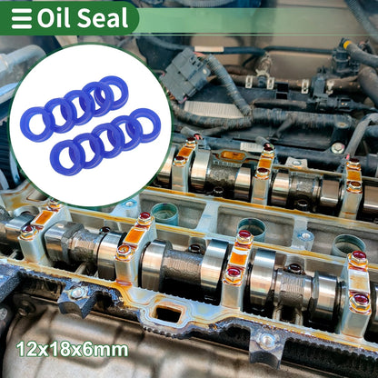 Oil Seal Rotary Shaft Seal TPU 12x18x6mm Blue 10 Pcs for All Cars