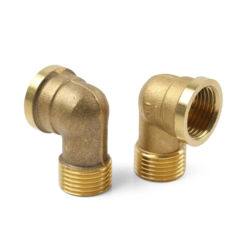 2 x Brass Hose Fitting 90 Degree Elbow G1/2 Male x G1/2 Female for Various Models