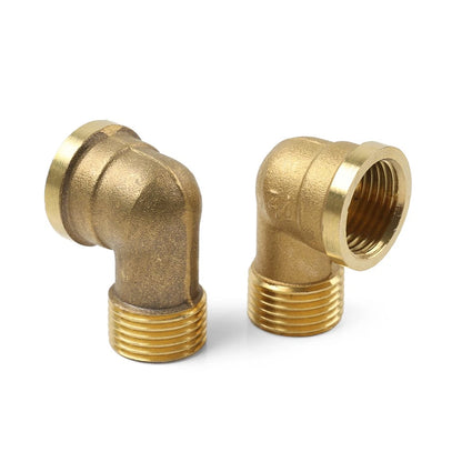2 x Brass Hose Fitting 90 Degree Elbow G1/2 Male x G1/2 Female for Various Models