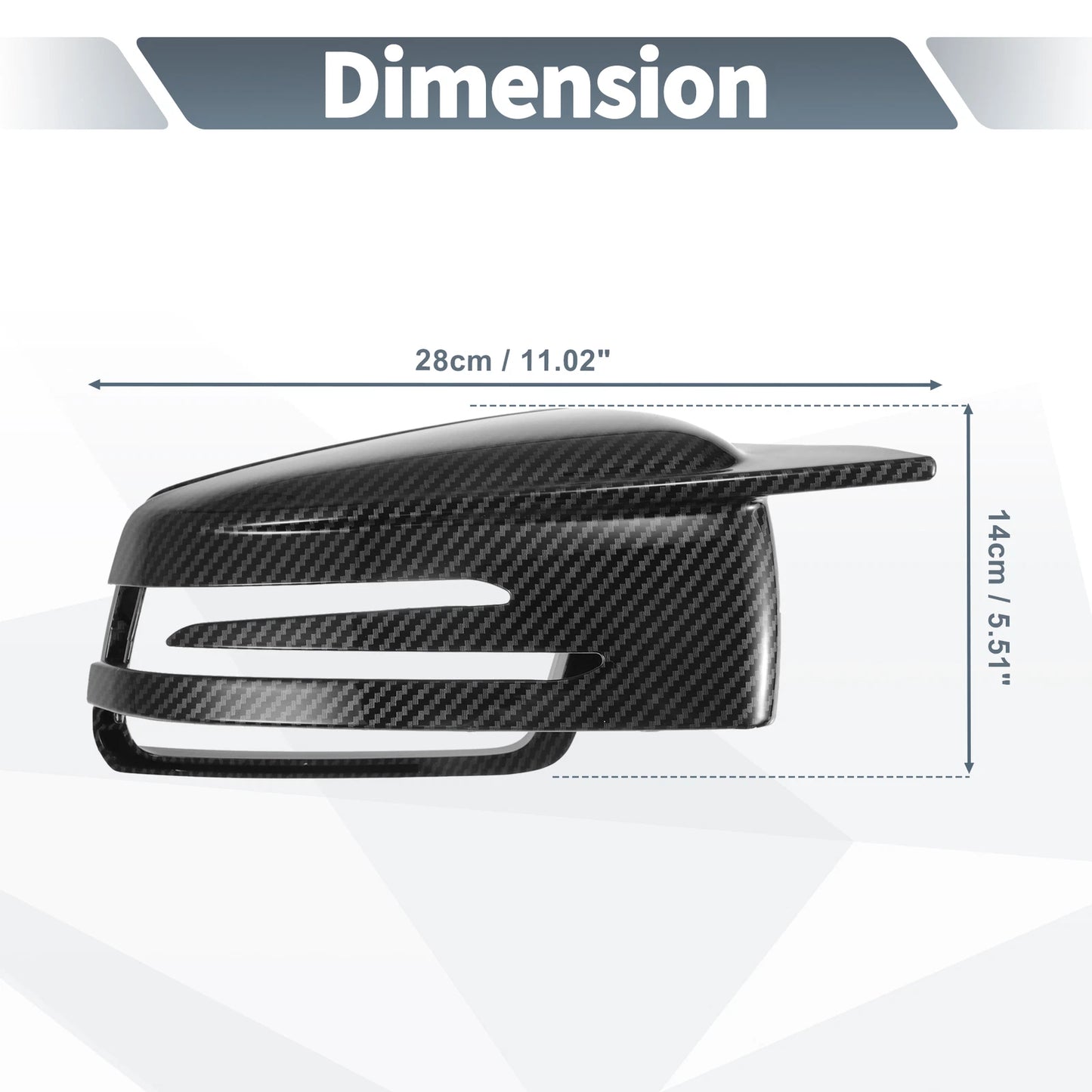 Rearview Mirror Cover Cap 2 x Black Carbon Fiber for Mercedes-Benz W176 W246