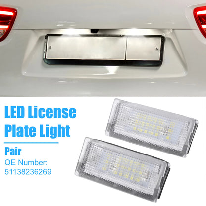2 x White LED License Plate Lights for BMW 323i 328i E46 (1999-2000)