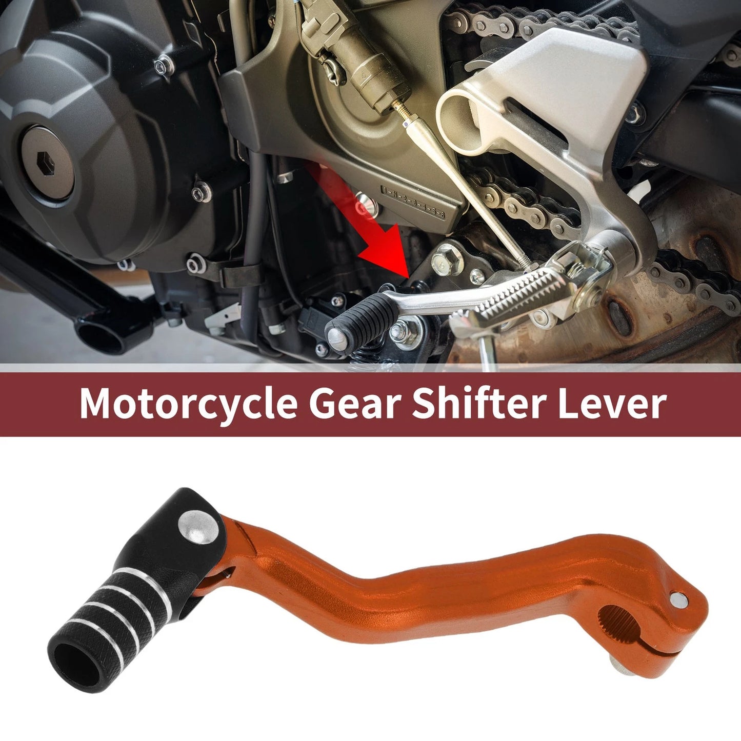 Folding Motorcycle Gear Shift Lever Orange Black Silver Tone for Bosuer M4