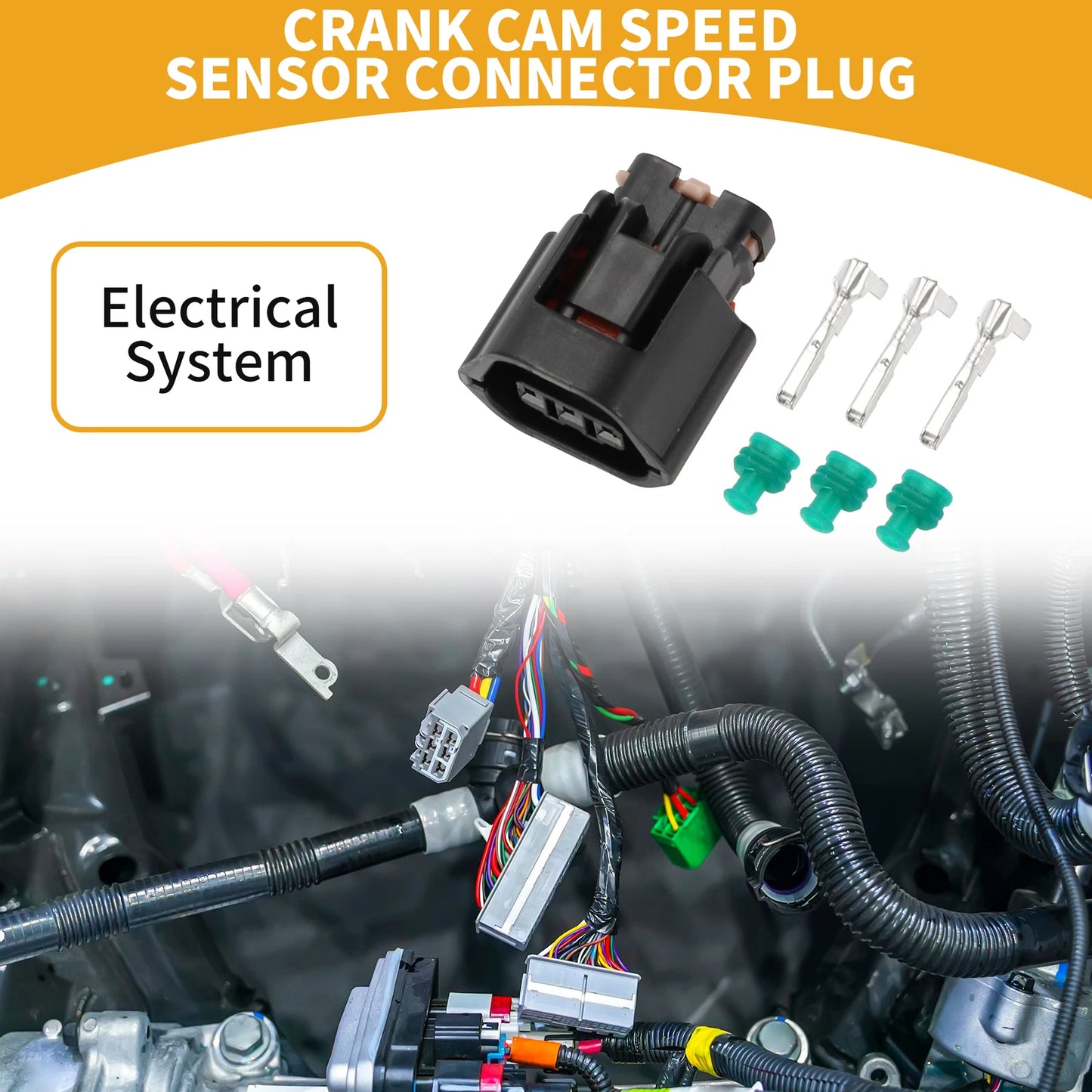 3 Pin Crank Cam Speed Sensor Connector Plug for Mitsubishi Evo (1992-1994)