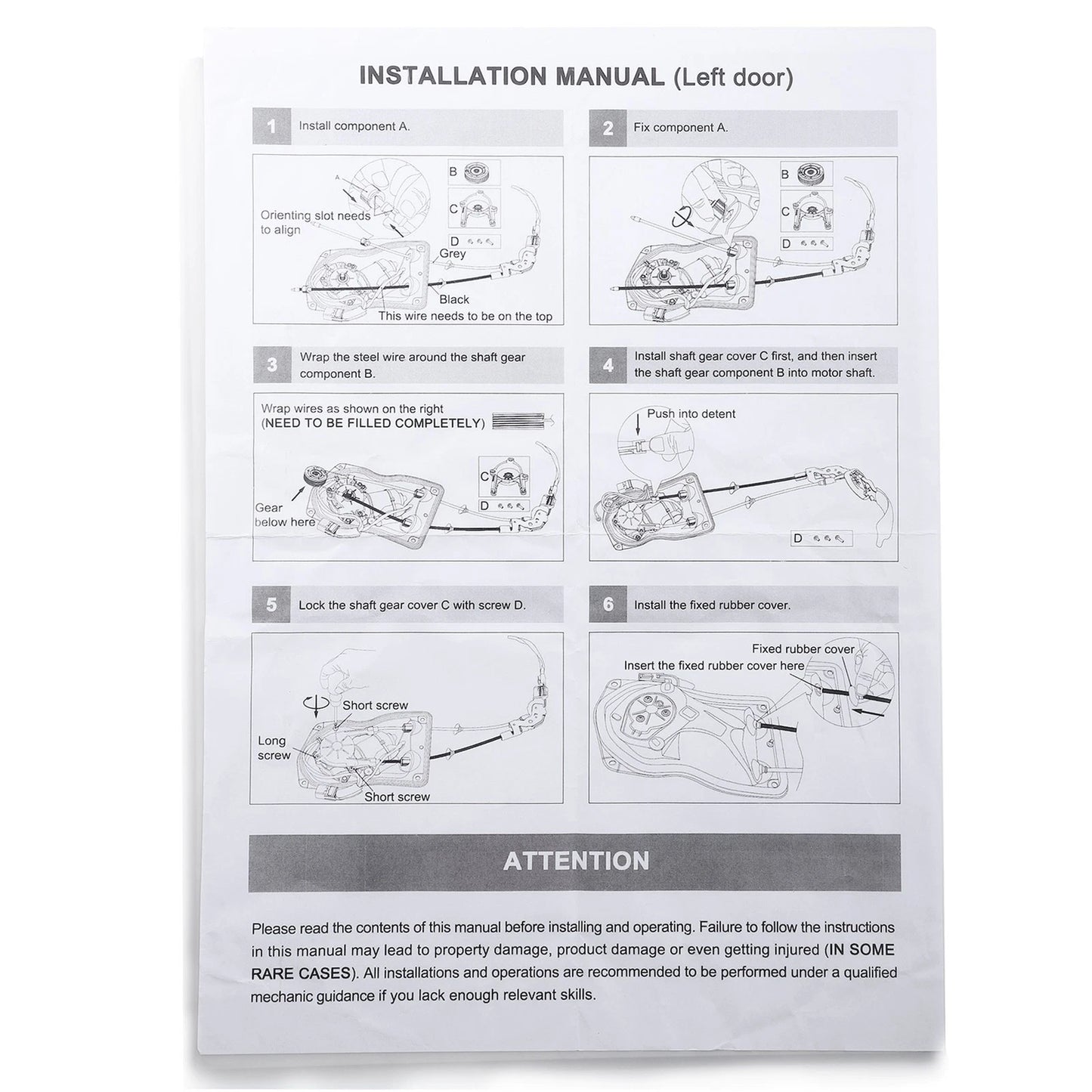 Left Side Power Sliding Door Control Cable for Toyota Sienna (2004-2020)
