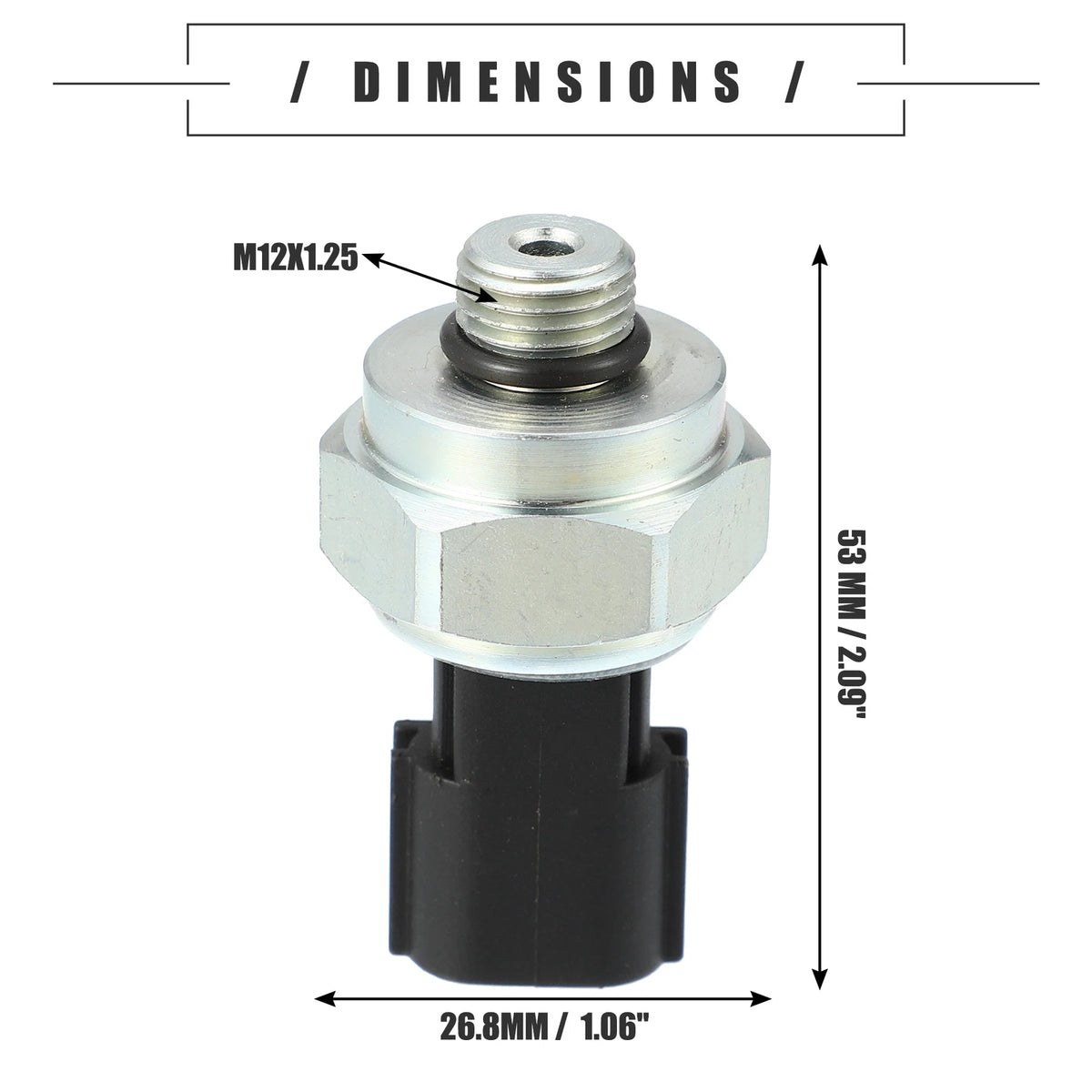 Power Steering Pressure Sensor for Nissan (Metal, Black/Silver)