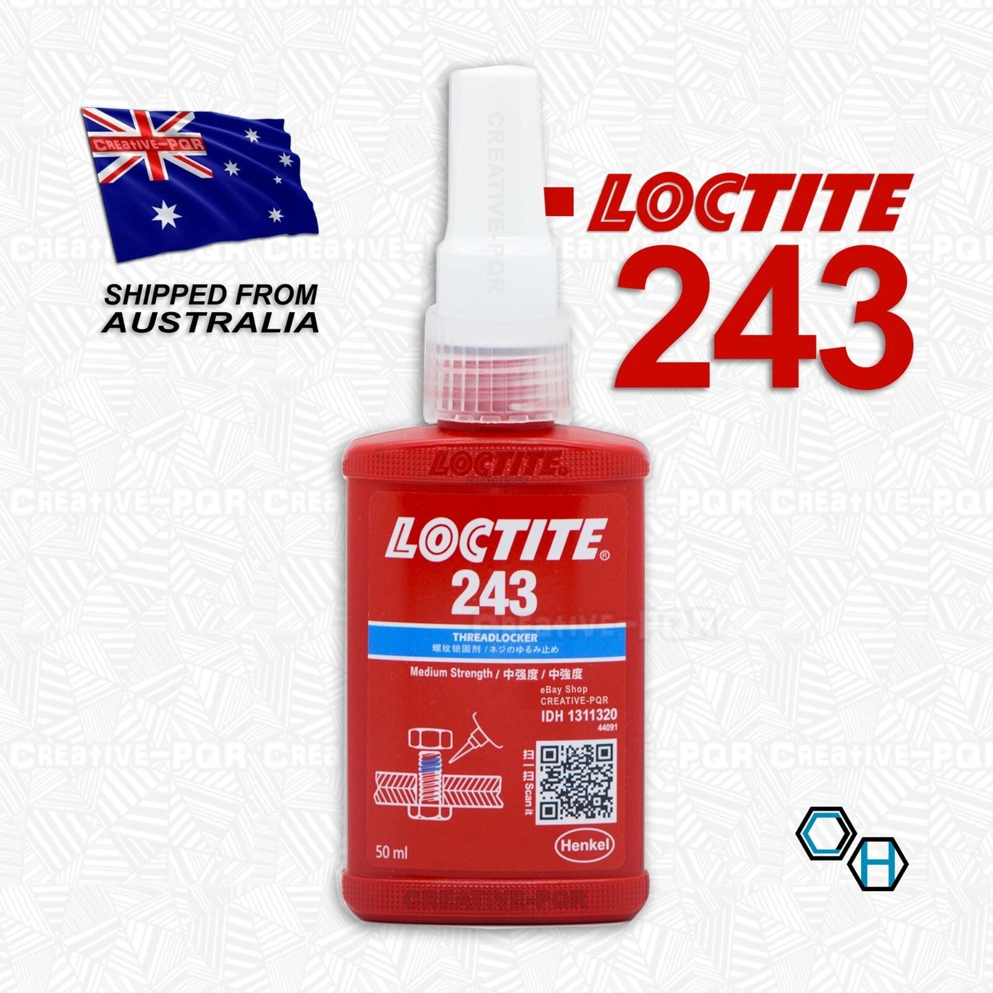 Loctite 243 Nut Lock Medium Strength Threadlocker 50ml (Oil Tolerant)