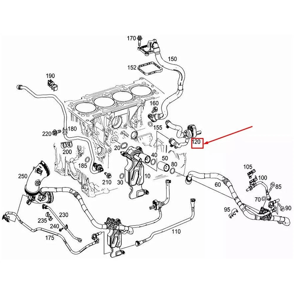 Engine Breather Tube for Benz X218 S205 W213 C253 R172 (2011-2023)
