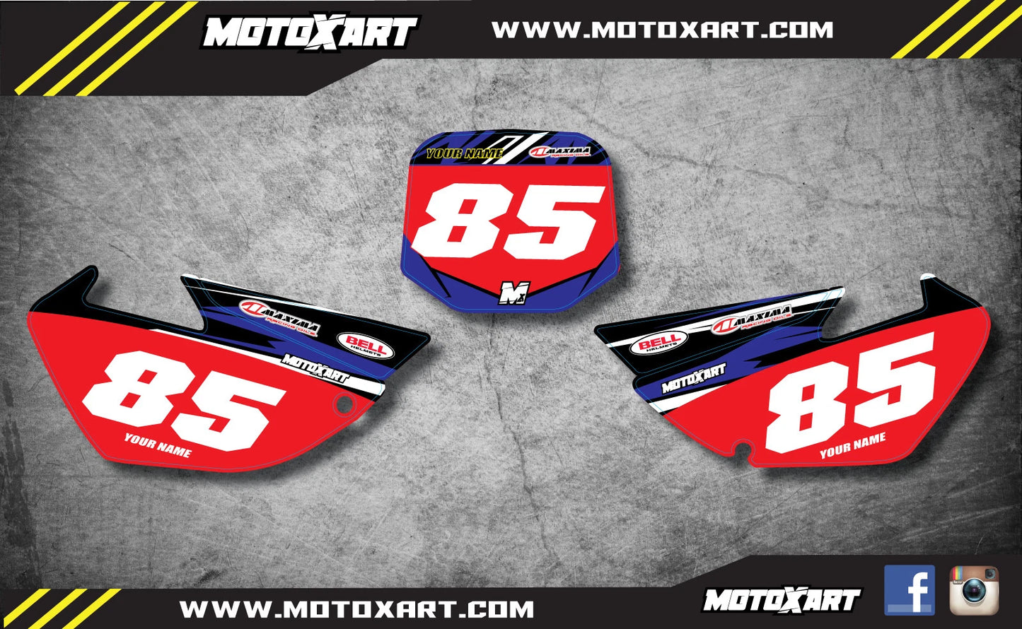 YZ 85 Custom Number Plate Stickers/Decals for Yamaha (2002-2014)