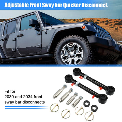 2.5"-6" Adjustable Sway Bar Quick Disconnect Links for Jeep Wrangler (2007-2018)