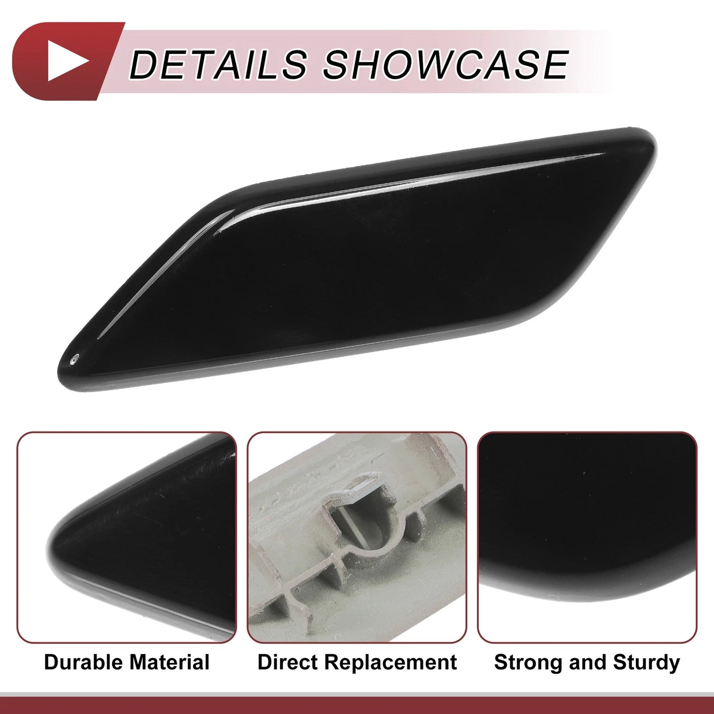 Front Left Washer Nozzle Cover for Honda CR-V (2015-2017) Black 1 Pcs