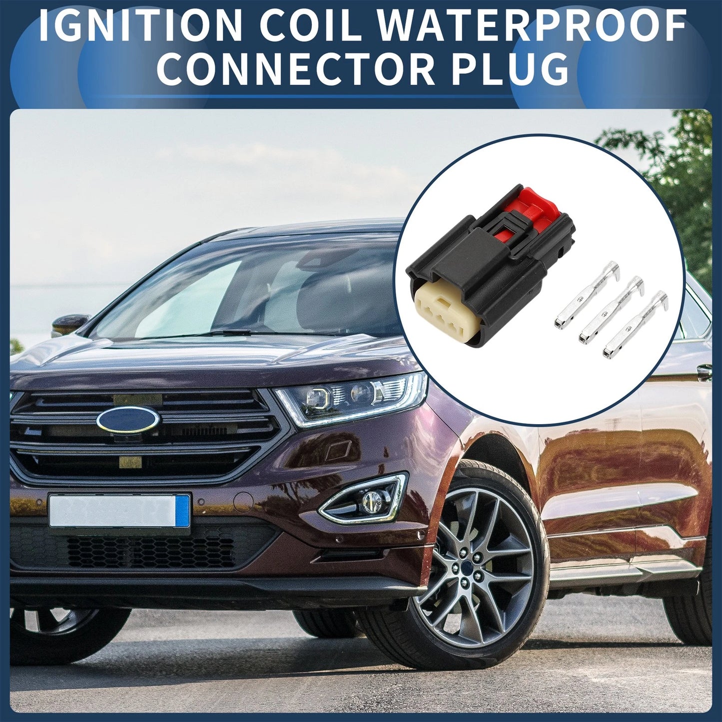 3 Pin Ignition Coil Waterproof Connector Plug for Ford Mazda