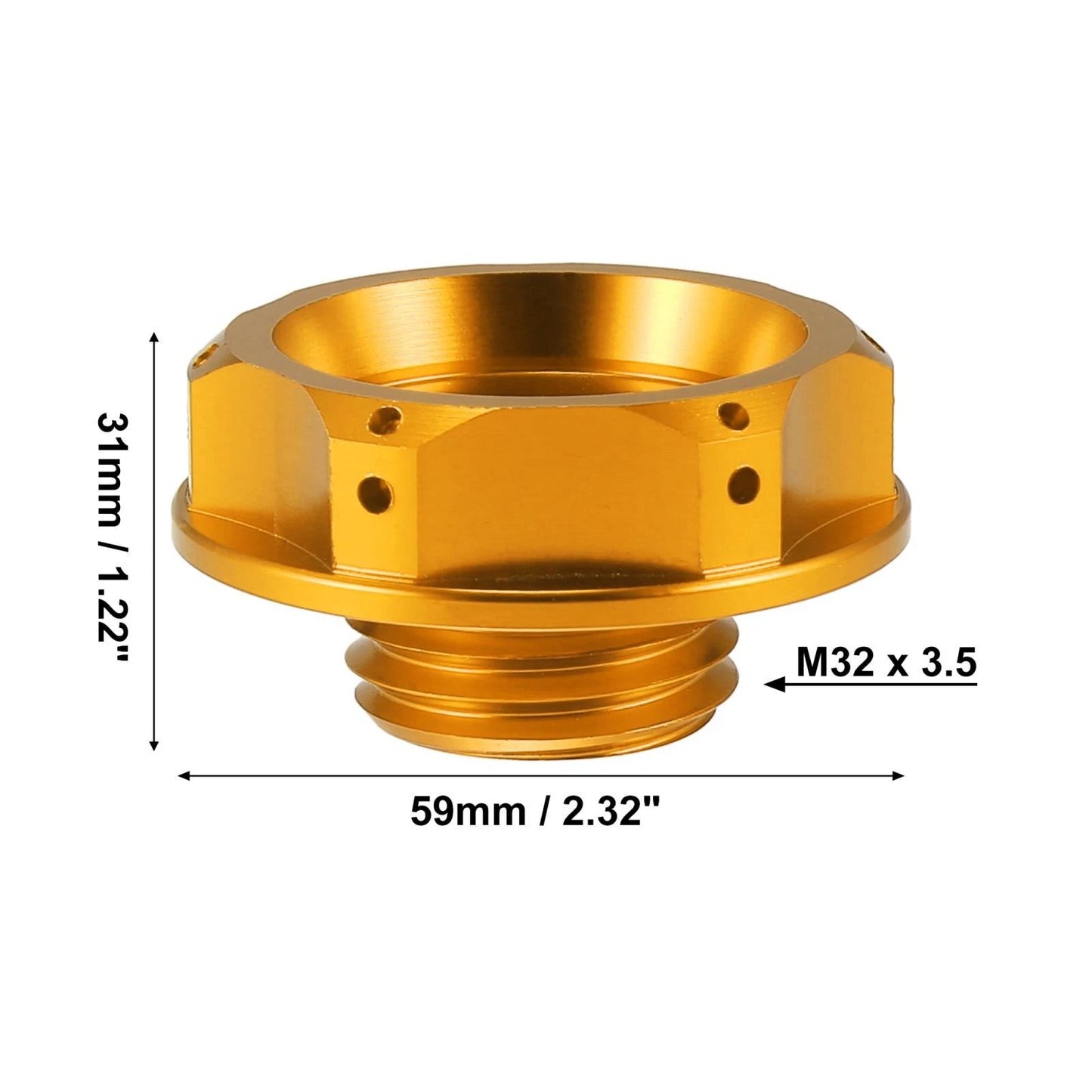 Gold Tone Oil Filler Cap Cover for Subaru Impreza, Outback, Legacy