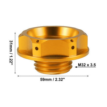 Gold Tone Oil Filler Cap Cover for Subaru Impreza, Outback, Legacy